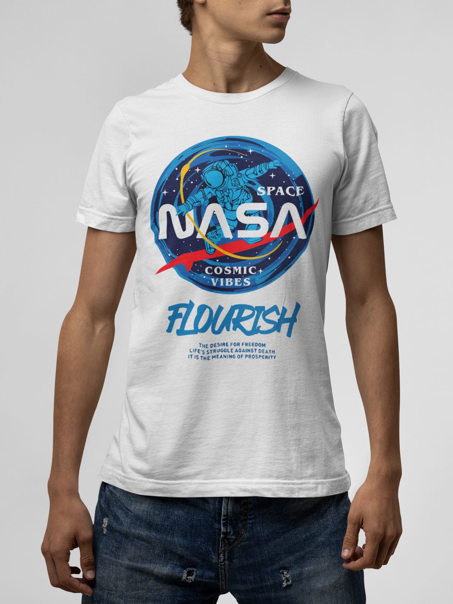 NASA White T-Shirt For Men