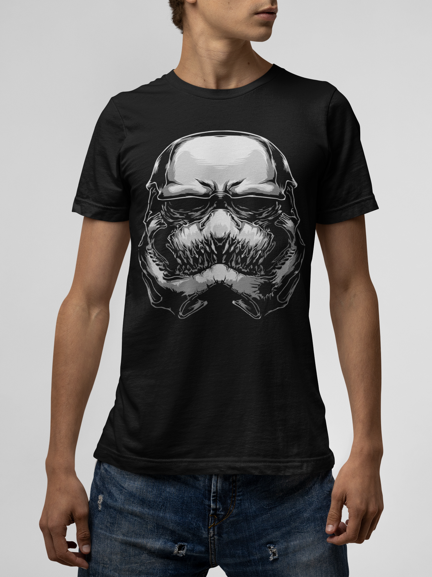 Monster Head Black T-Shirt For Men
