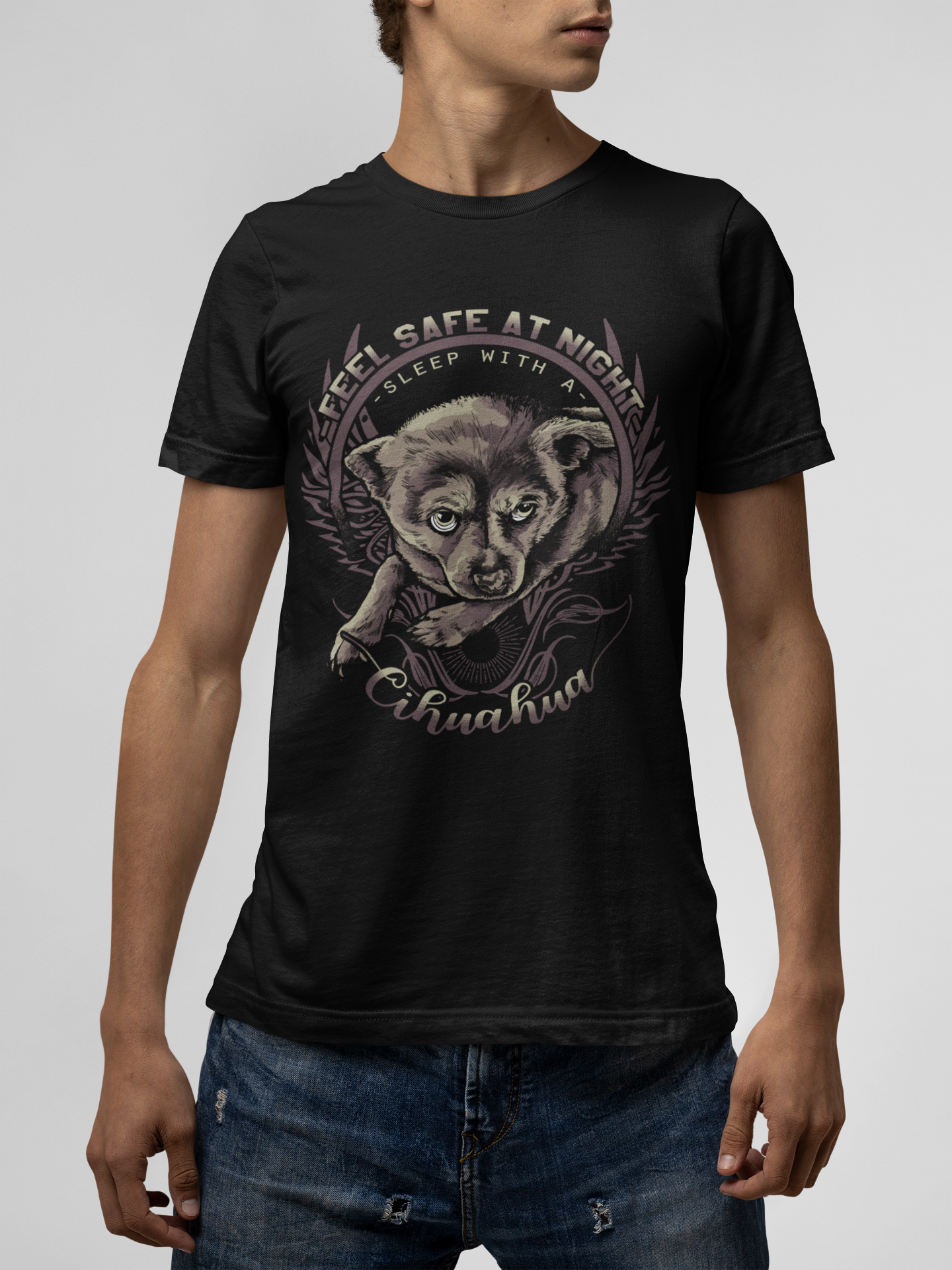 Chihuahua Black T-Shirt For Men