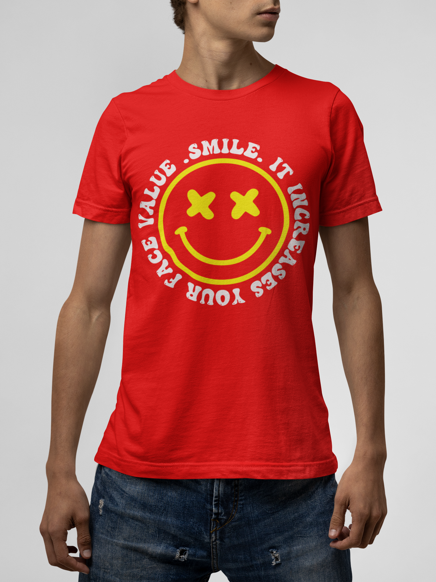 Smile Red T-Shirt For Men