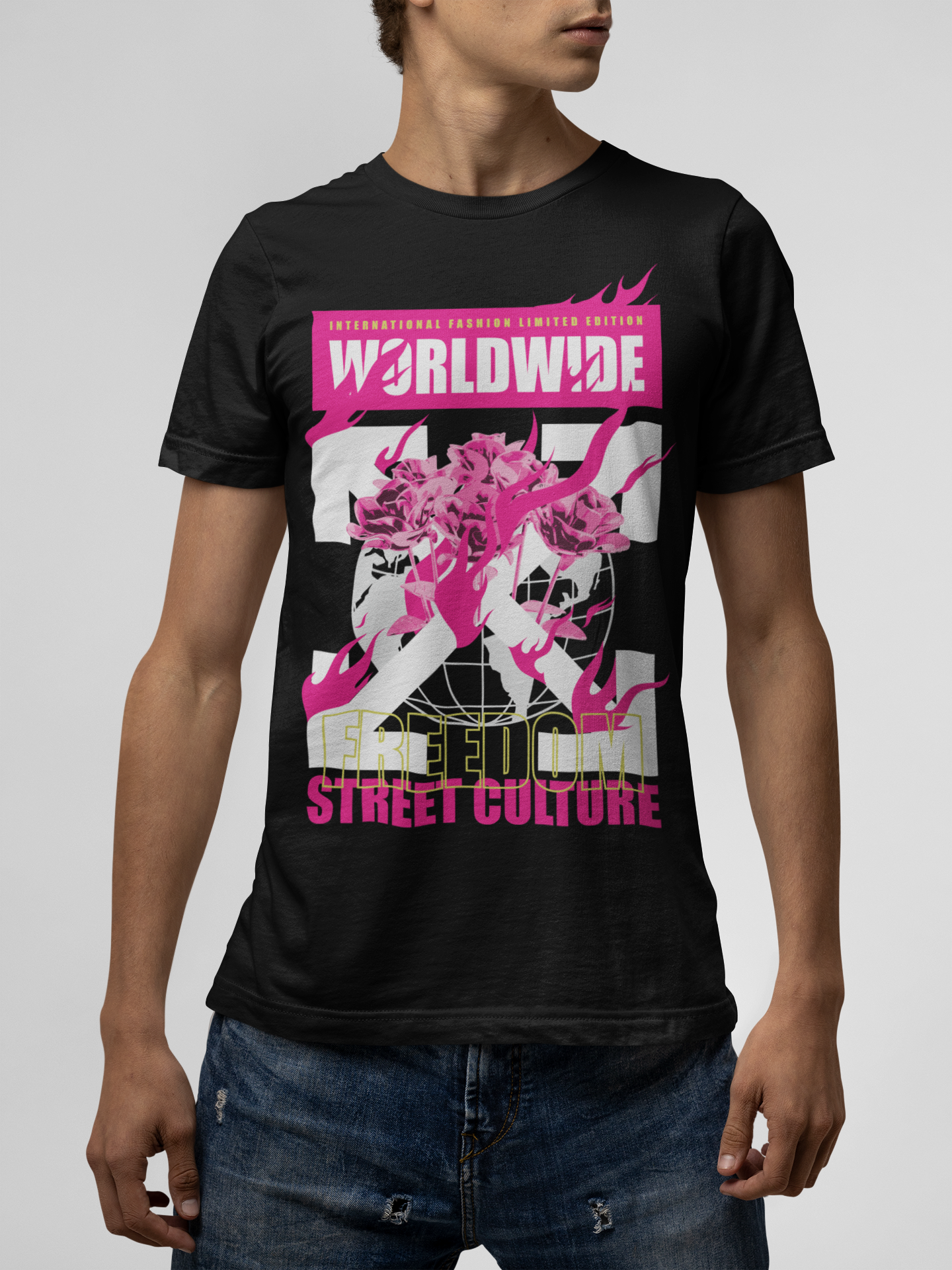 Street Culture Black T-Shirt For Men