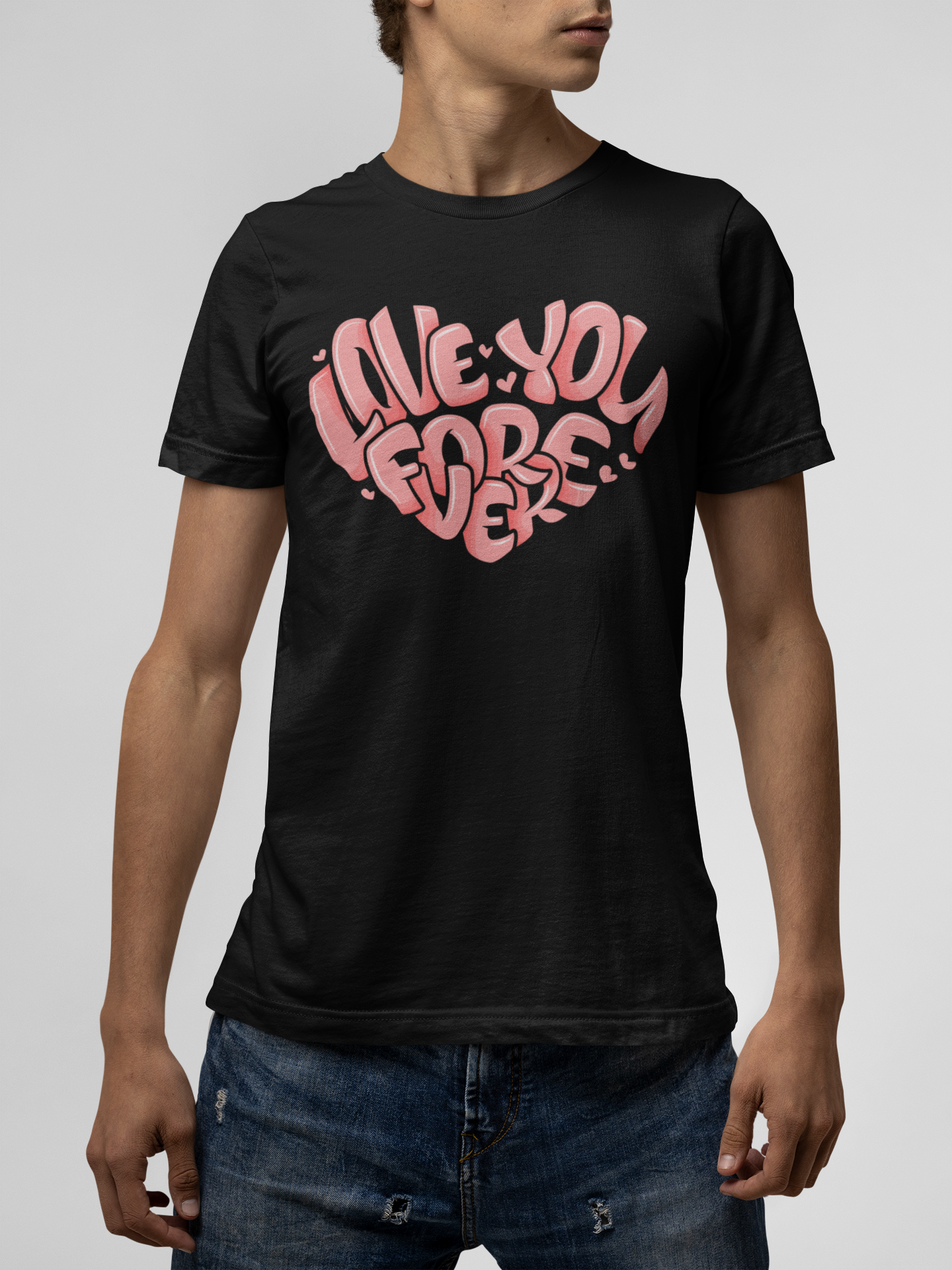 Love You Forever Black T-Shirt For Men