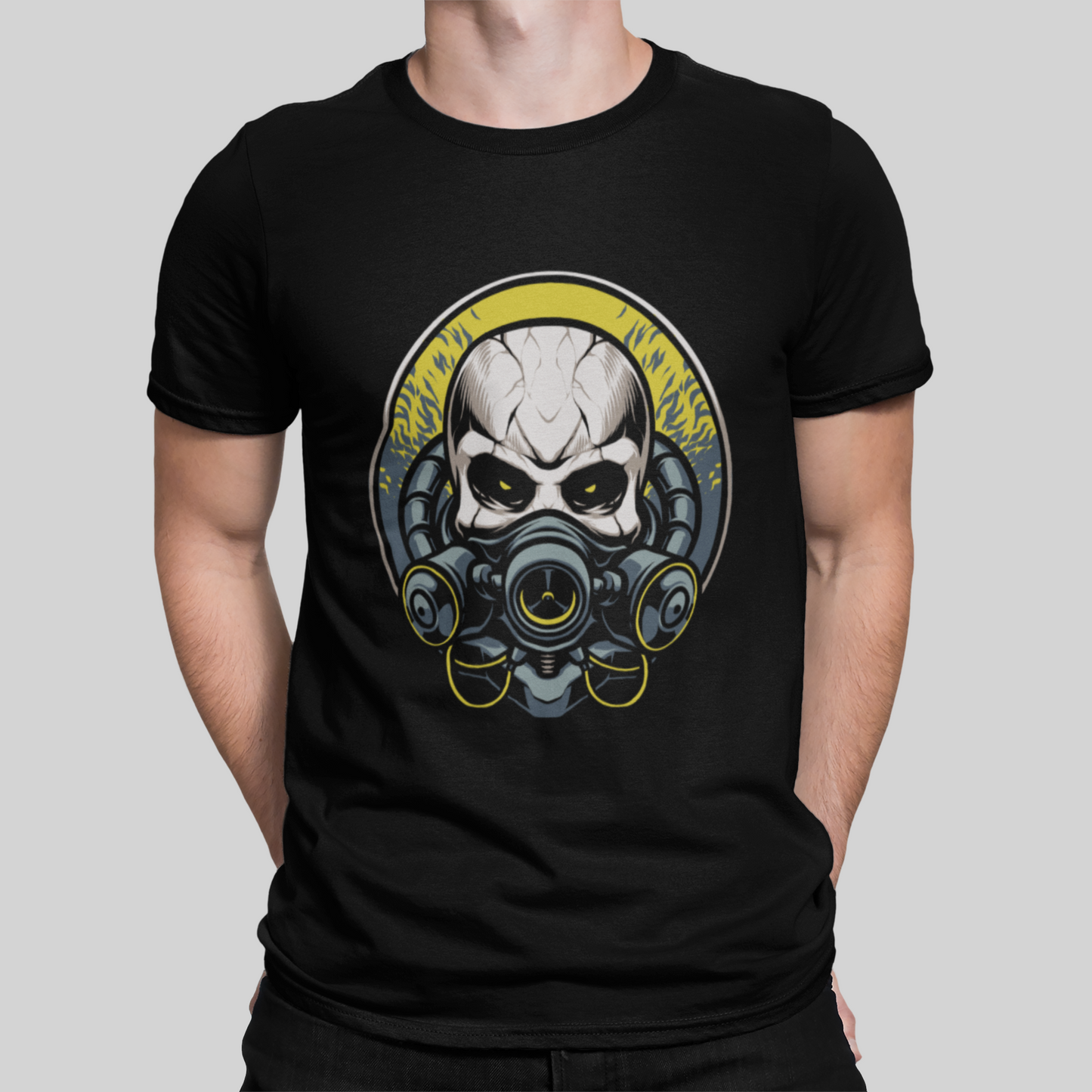 Spy Skull Black T-Shirt For Men