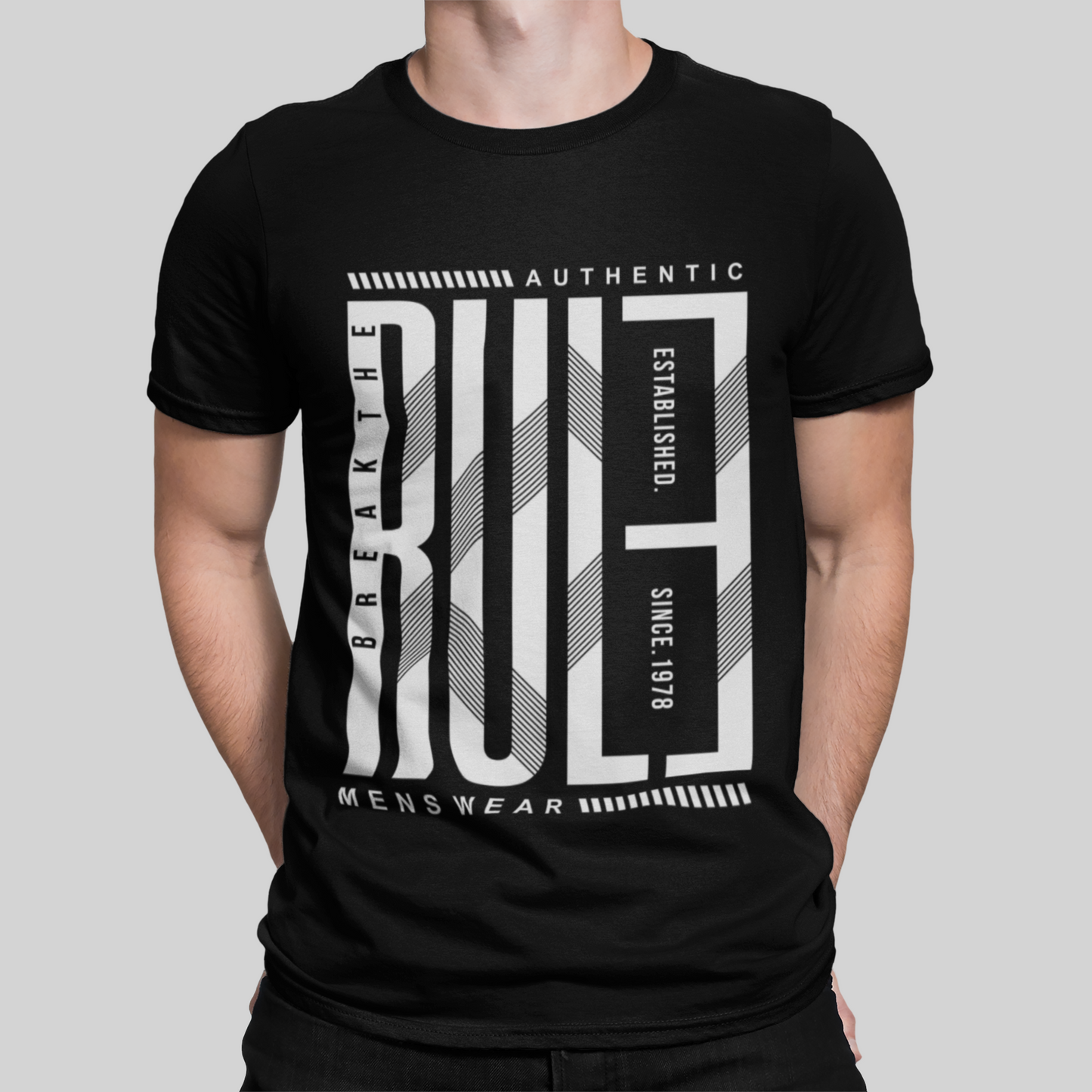 Break The Rule Black T-Shirt For Men