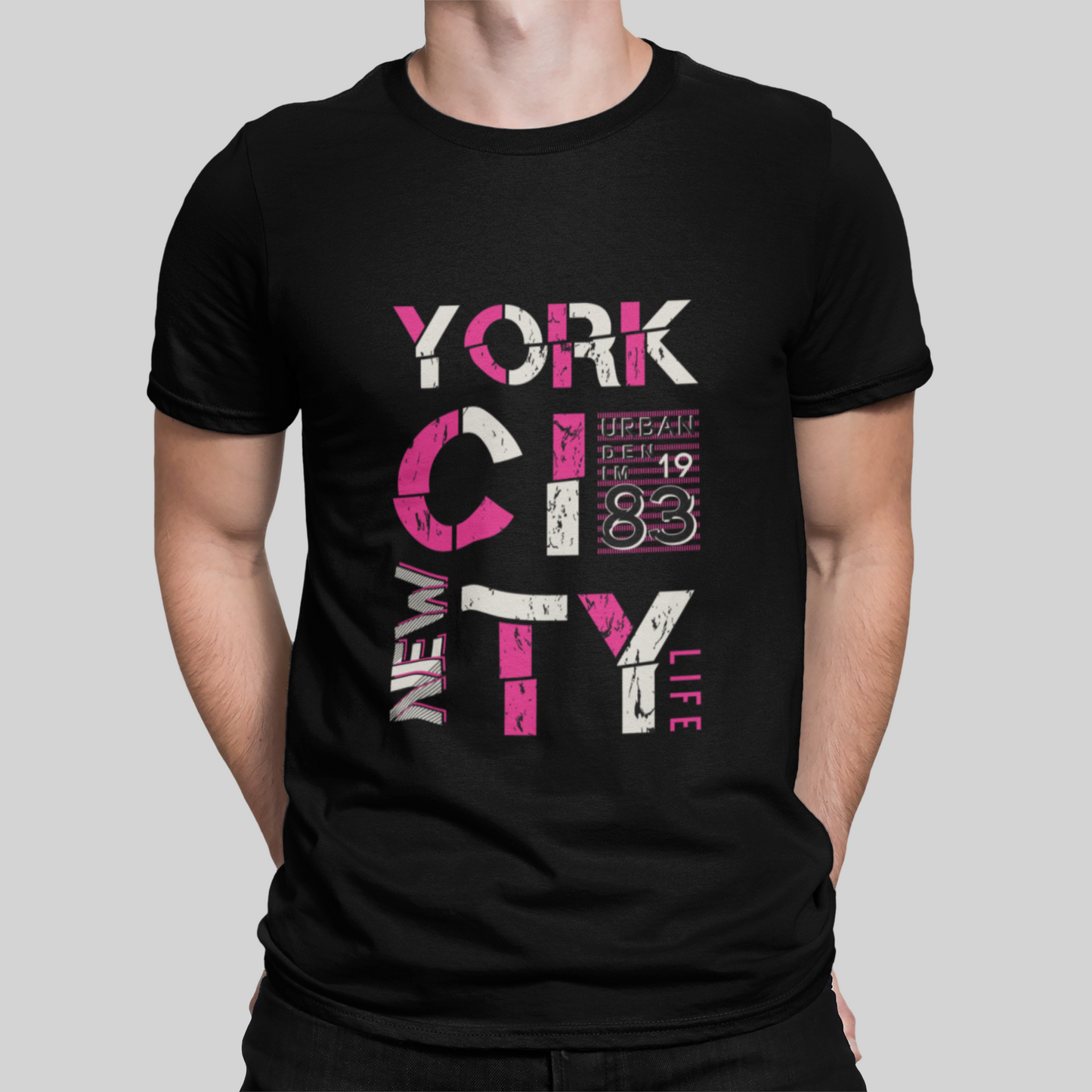 New York City Black T-Shirt For Men