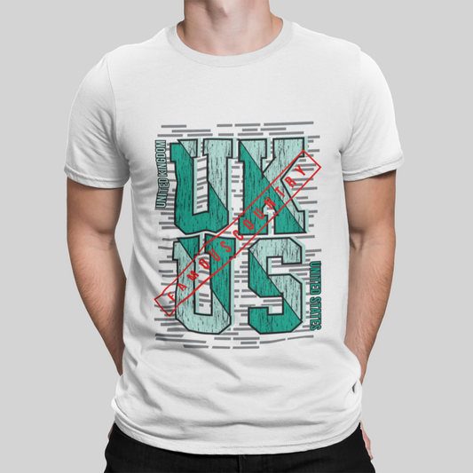 US UK White T-Shirt For Men