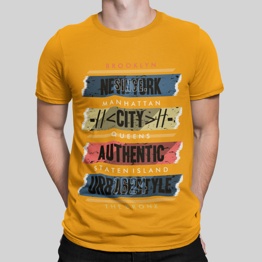 Brooklyn Since 1624 Mustard Yellow T-Shirt For Men