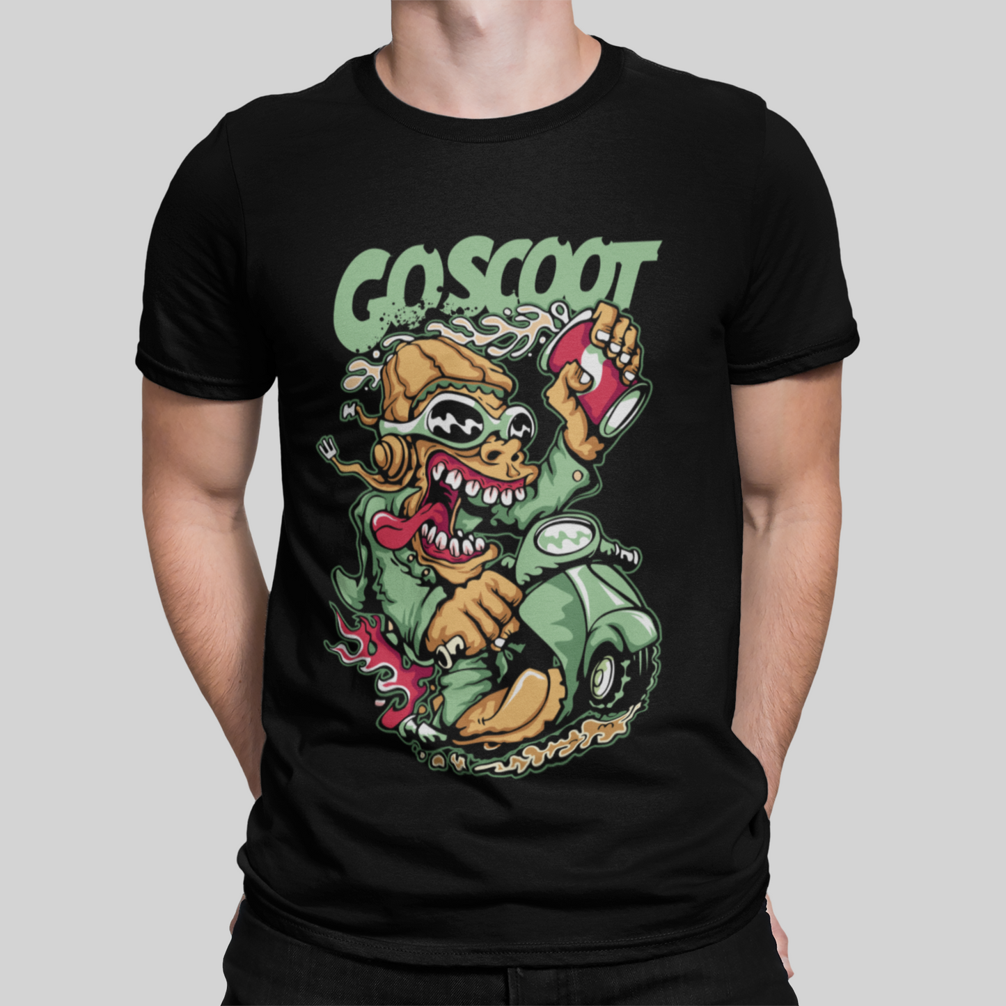 Goscoot Black T-Shirt For Men