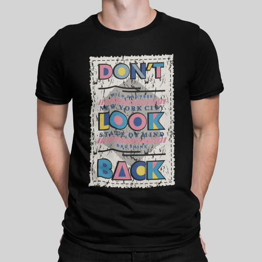 Dont Look Back Black T-Shirt For Men