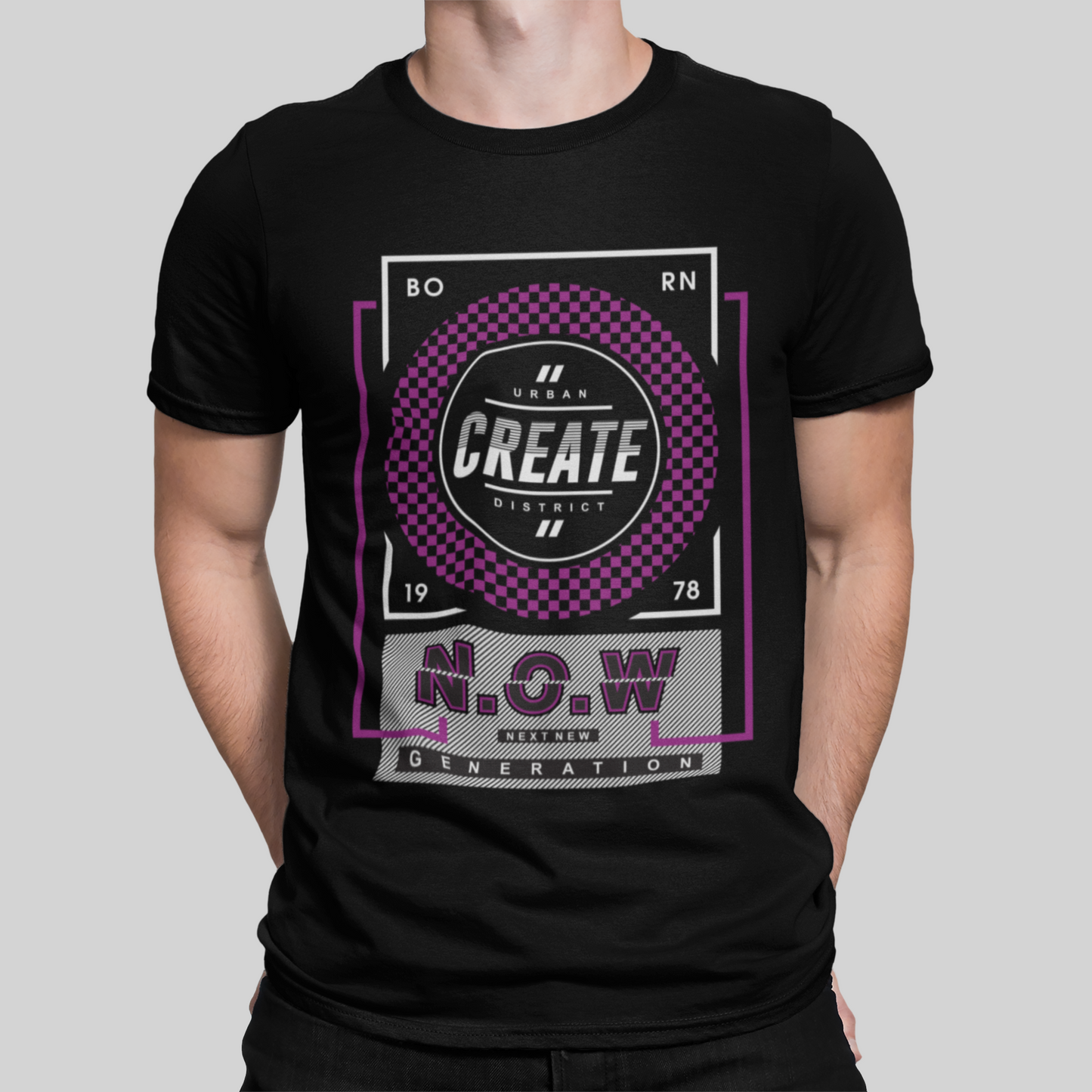 Create Now Generation Black T-Shirt For Men