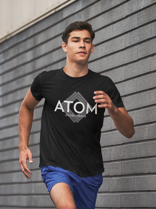 ATOM Signature Sportswear Black Round Neck T-Shirt for Men.