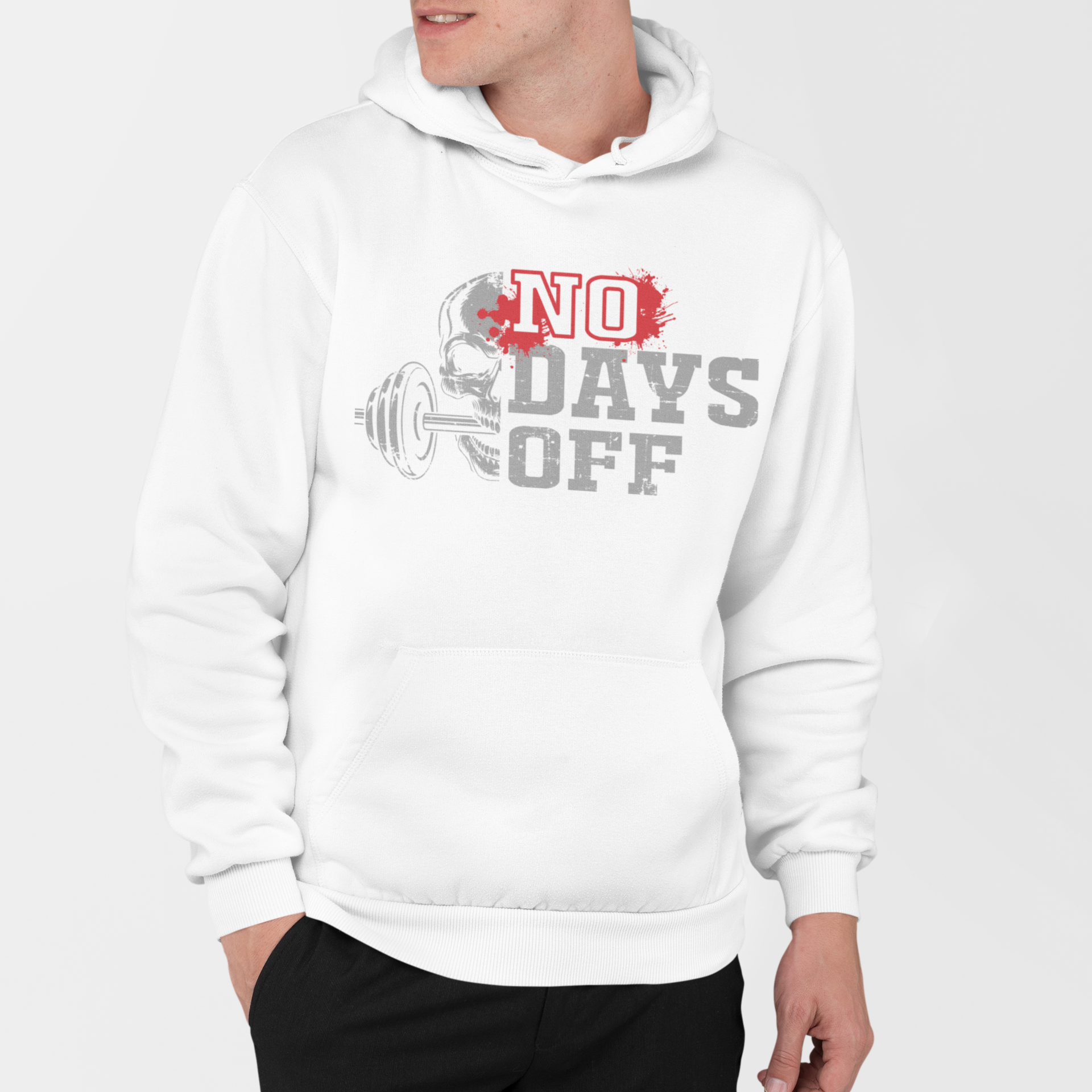 No Days Off Pure Cotton Unisex White Hoodie | Tarun Kapoor Collection