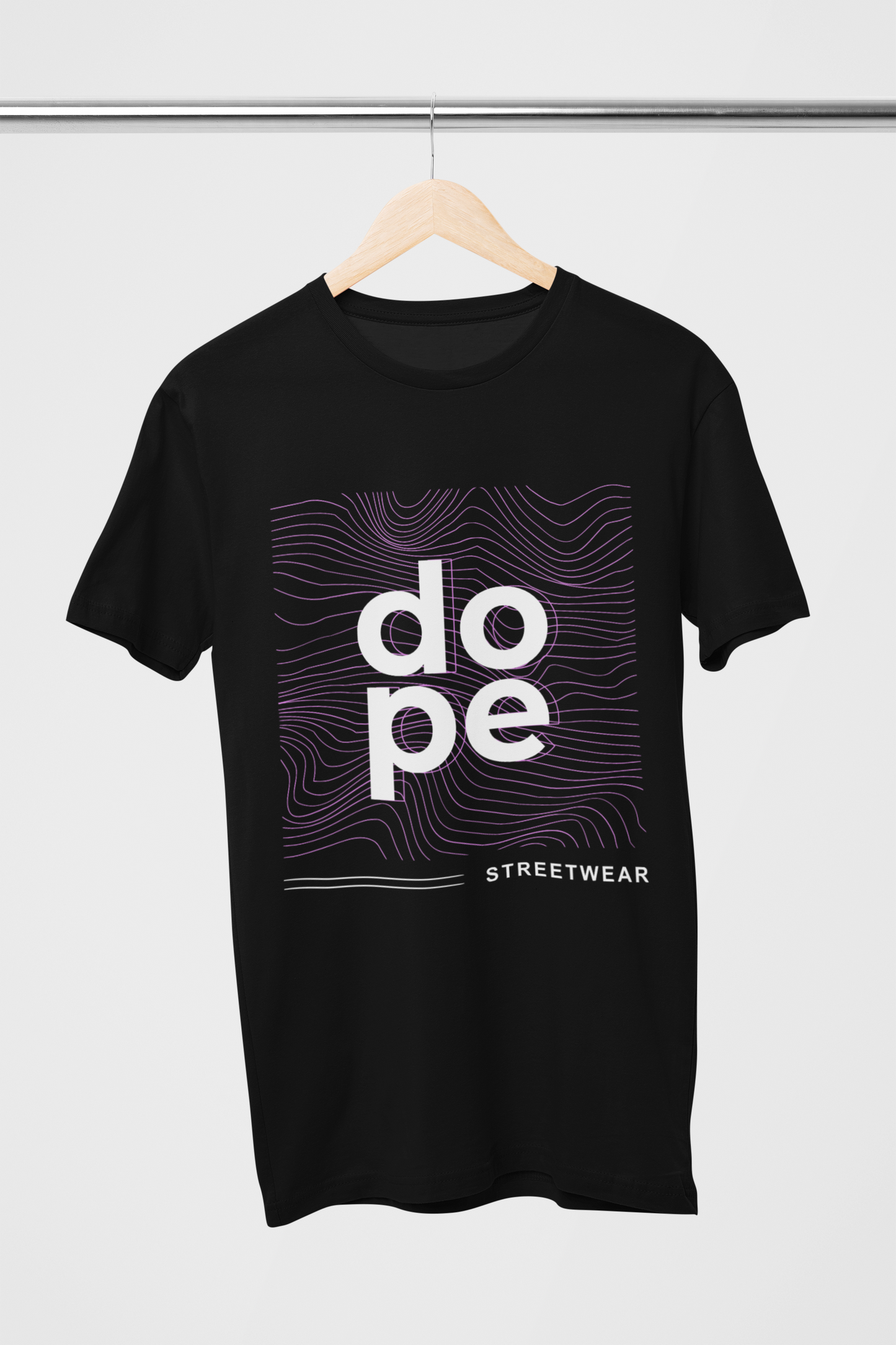 Dope Black Pure Cotton T-Shirt For Men