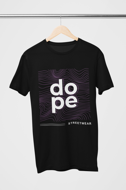 Dope Black Pure Cotton T-Shirt For Men