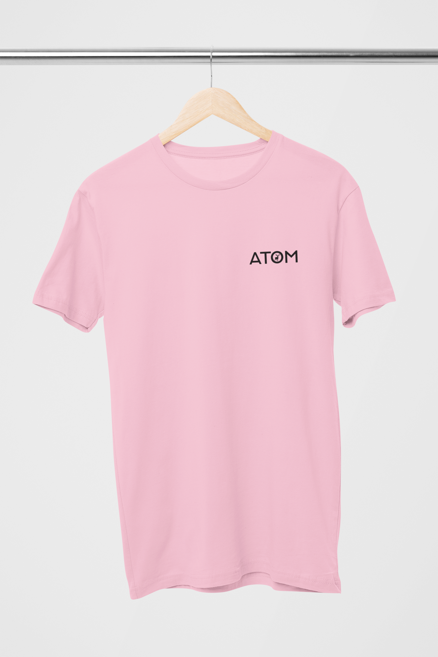 ATOM Logo Basic Pink T-Shirt For Men