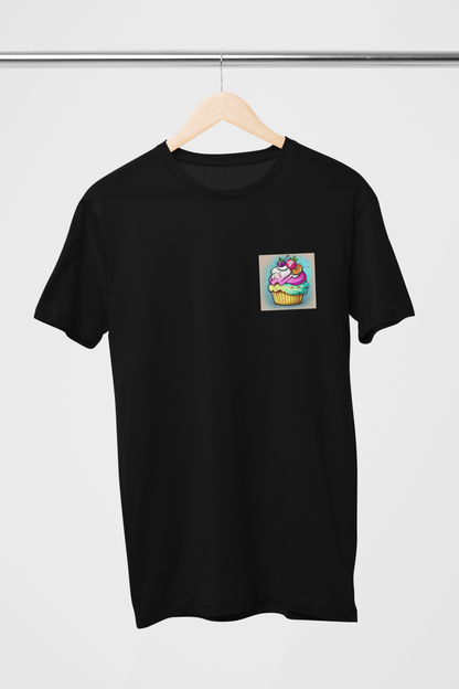 Pocket Cupcake Pure Cotton Black T-Shirt For Men | Masterchef Gurkirat Collection | ATOM