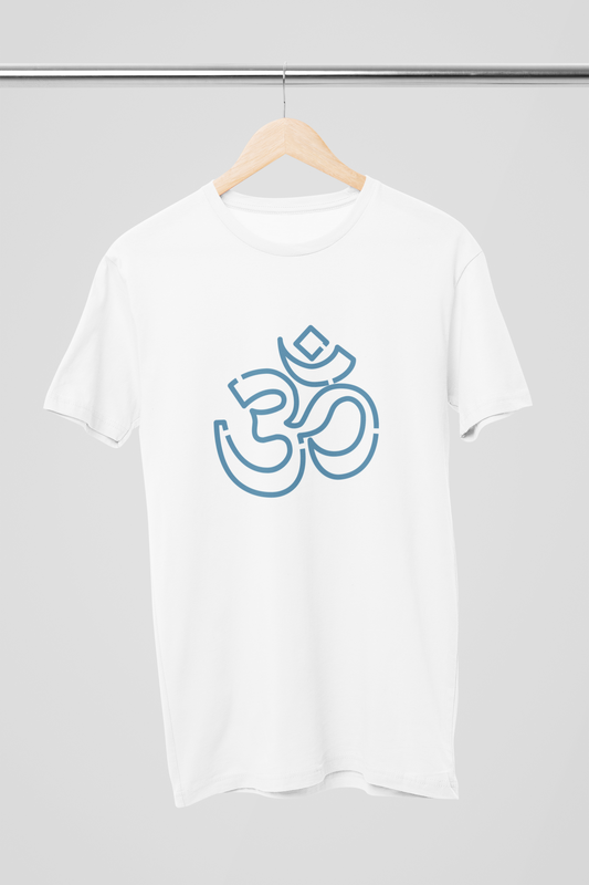 Ohm Cotton Unisex White T-Shirt | Iris Yog Collection | ATOM