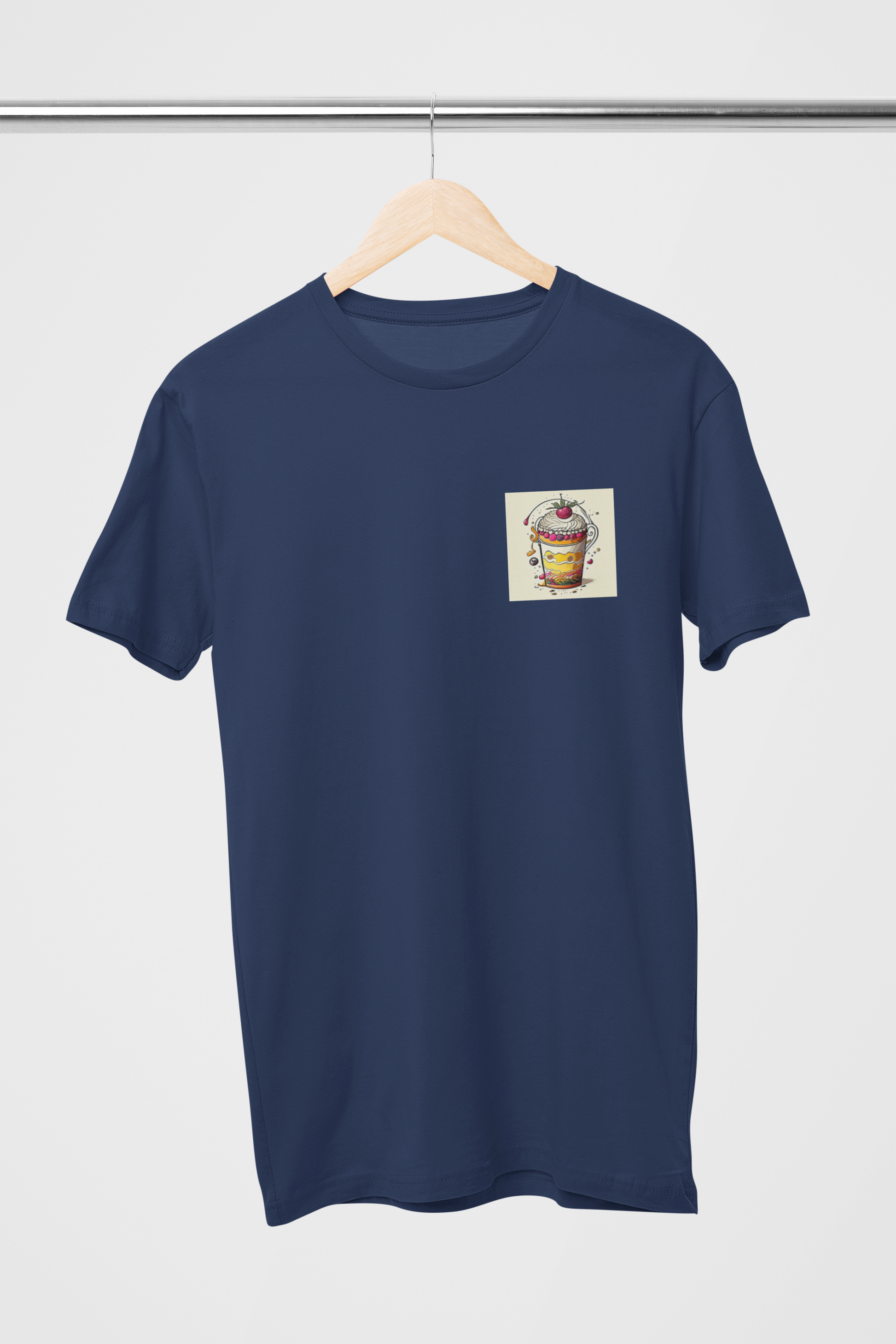 Pocket Dessert Cotton Navy Blue T-Shirt For Men | Masterchef Gurkirat Collection | ATOM
