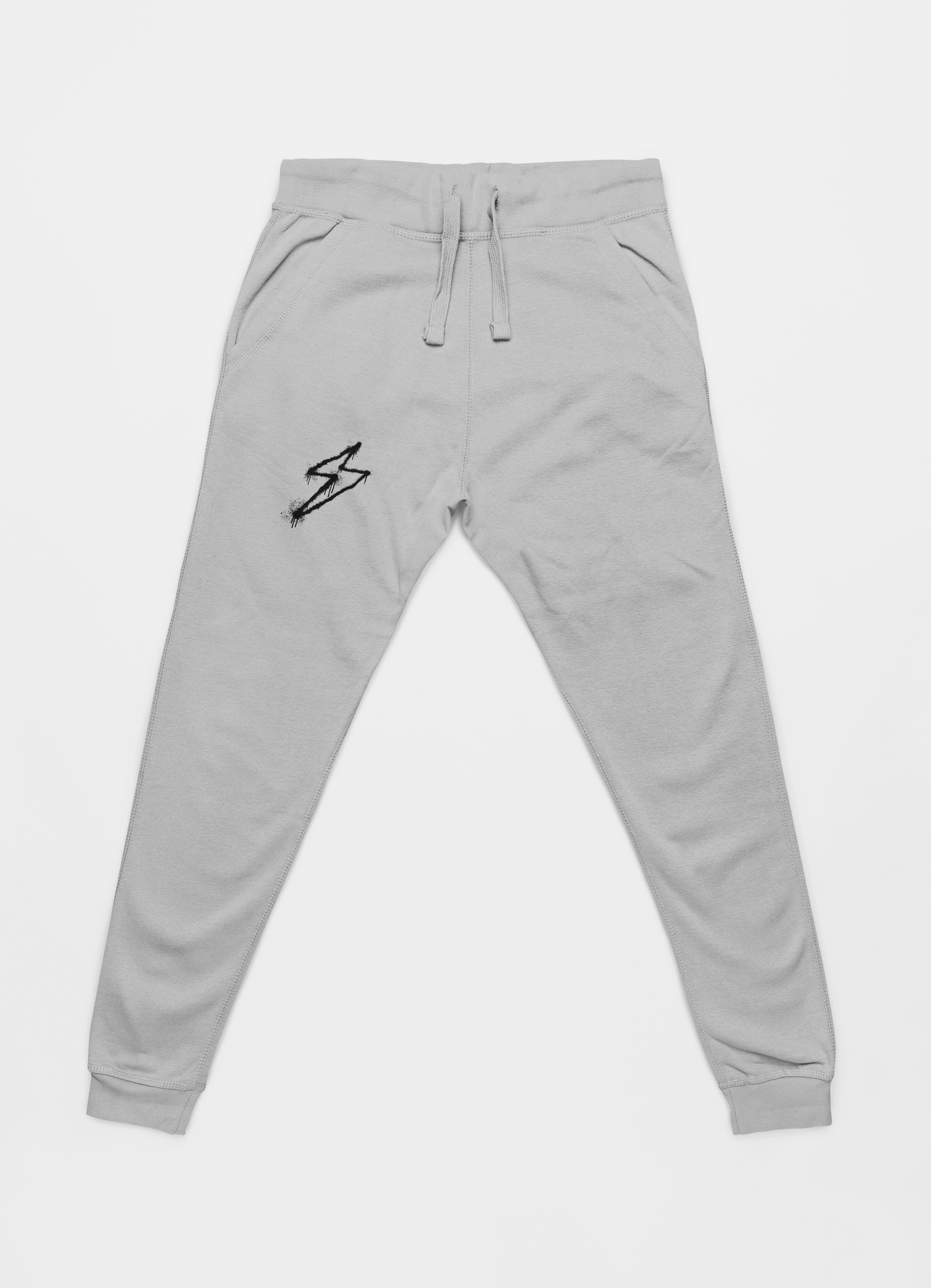 Black Lightening Unisex Melange Grey Joggers For Men