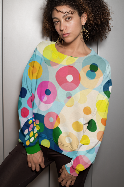 Colour Patch All Over Print Sweatshirt For Women