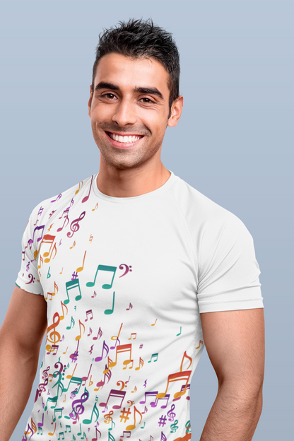 Musical Notes All Over Print T-Shirt For Men