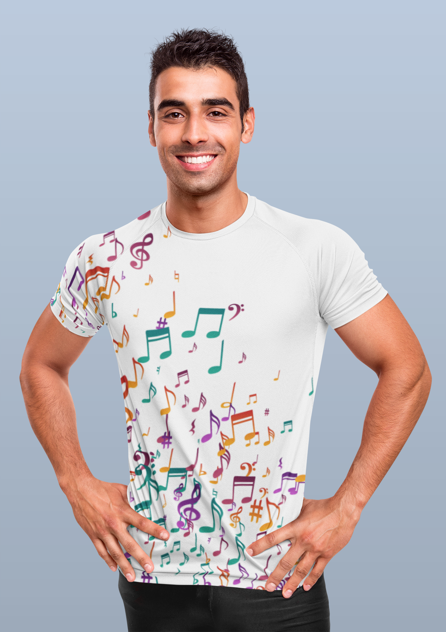 Musical Notes All Over Print T-Shirt For Men