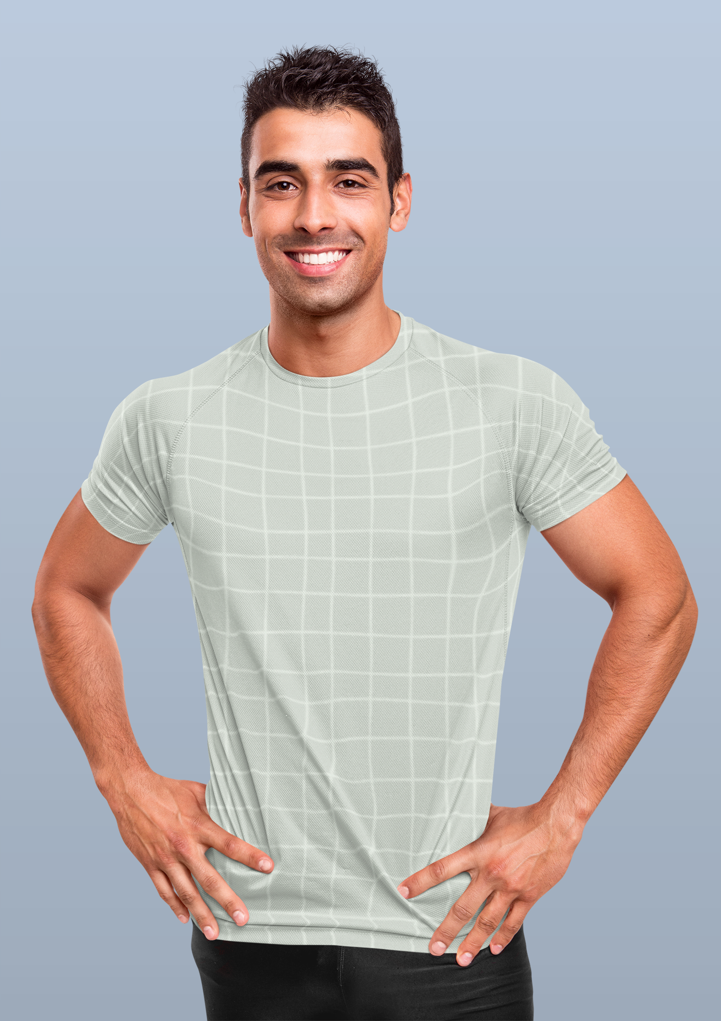Chequered All Over Print T-Shirt For Men
