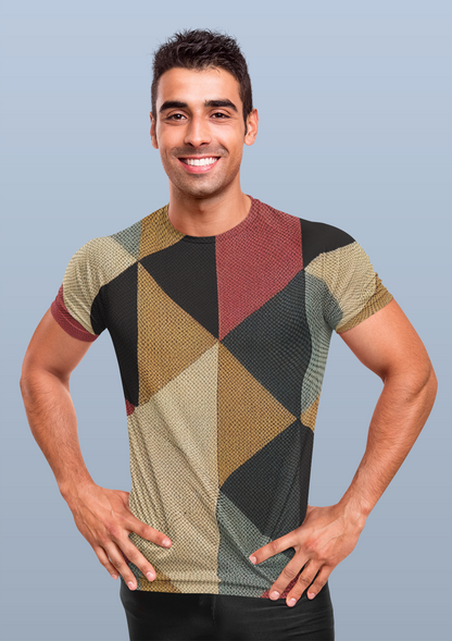Multicolor Abstract Art All Over Print T-Shirt For Men