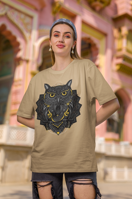 Higher Wisdom Taupe Oversized T-Shirt For Women