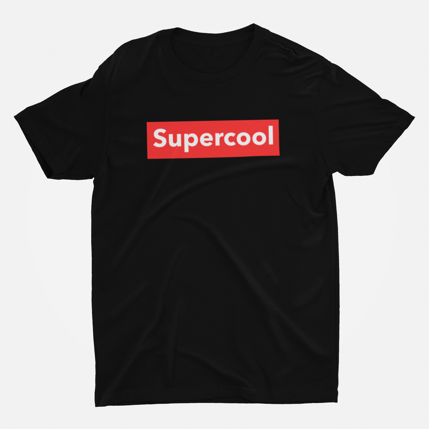 Supercool Black Round Neck T-Shirt for Men. 
