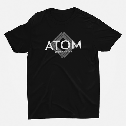 ATOM Signature Sportswear Black Round Neck T-Shirt for Men.