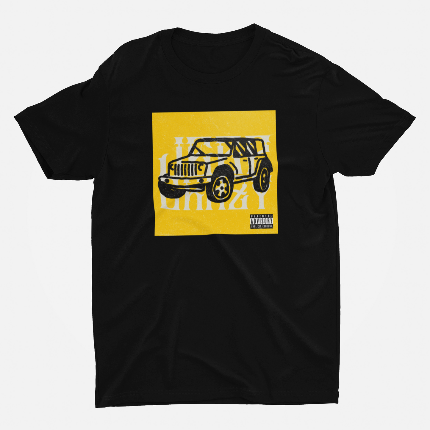 Jeep Crazy Vintage Car Black Round Neck T-Shirt for Men. 