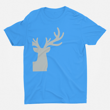 ATOM Signature Half Grey Deer Sky Blue Round Neck T-Shirt for Men.
