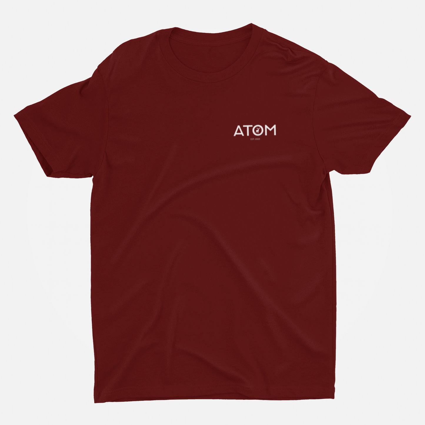 ATOM Logo Basic Marron Round Neck T-Shirt for Men.