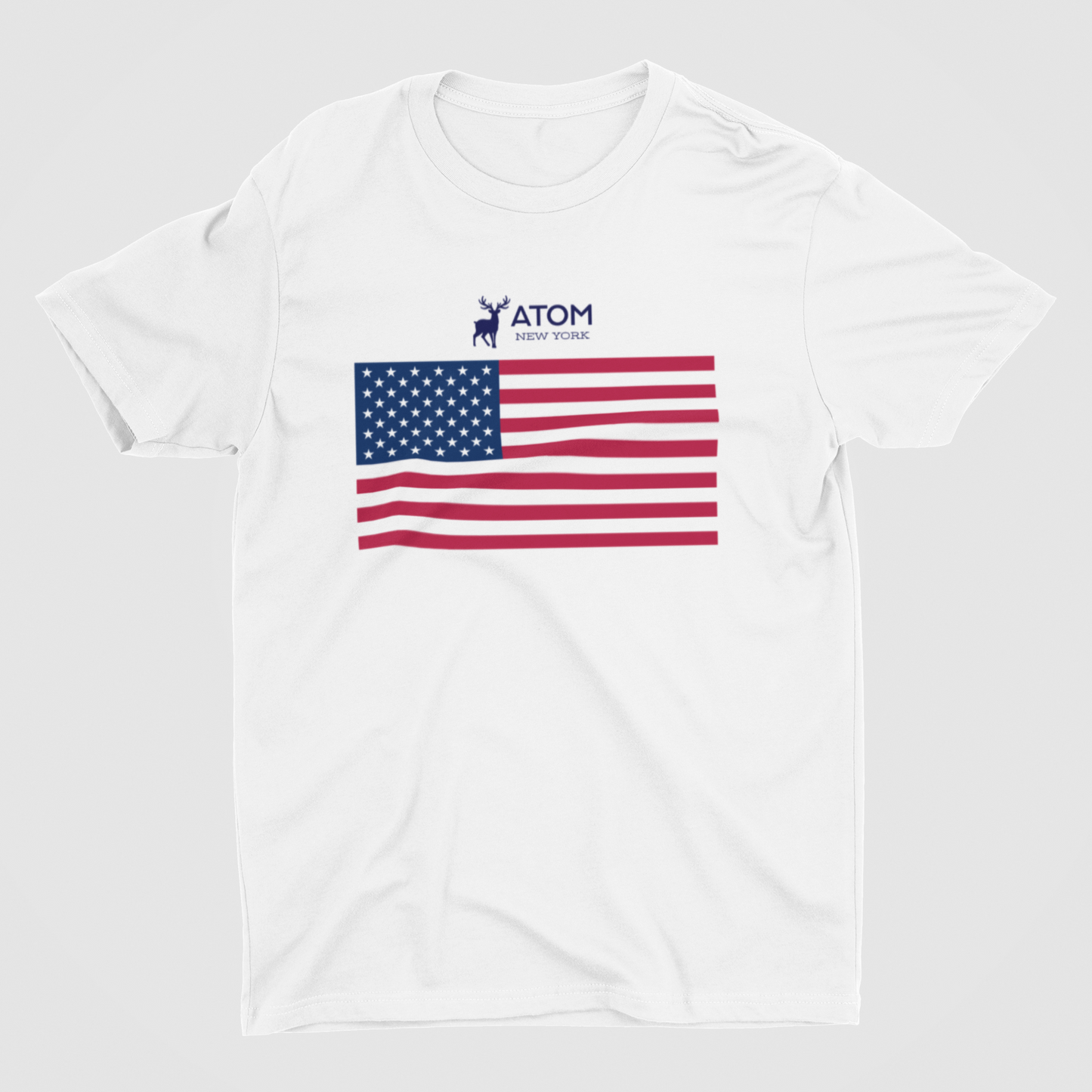 ATOM Signature American Flag White T-Shirt For Men