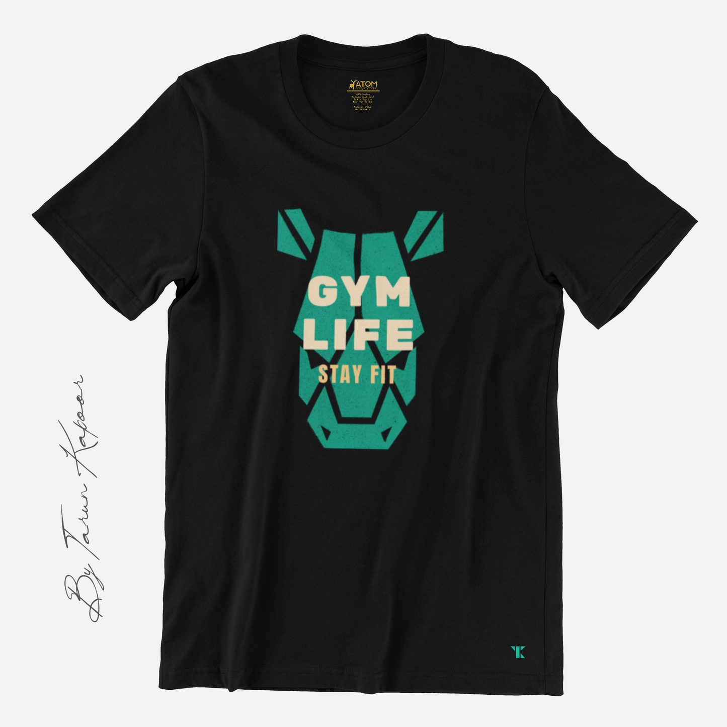 Gym Life Black T-Shirt For Men | Tarun Kapoor Collection