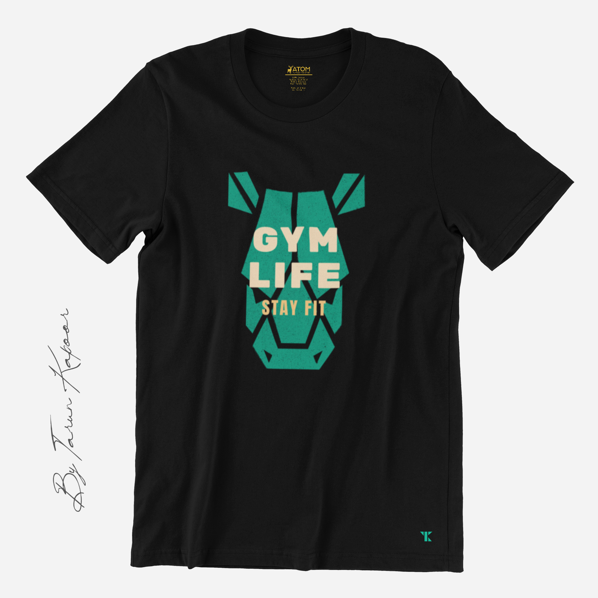 Gym Life Black T-Shirt For Men | Tarun Kapoor Collection