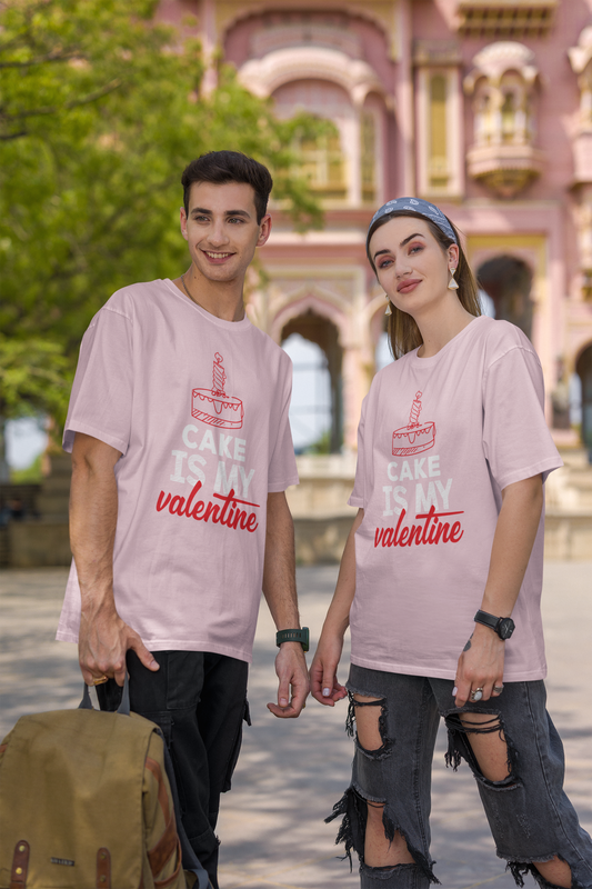 Cake Is My Valentine Unisex Pink Oversized T-Shirt | Masterchef Gurkirat Collection | ATOM