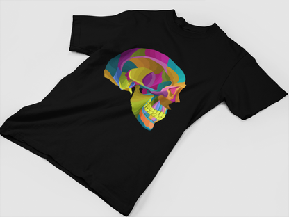 Human Skull Black Oversized T-Shirt For Women