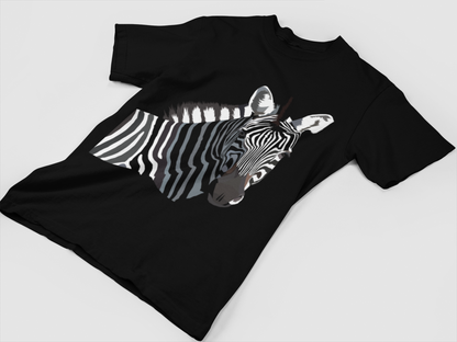 Zebra Black Oversized T-Shirt For Women