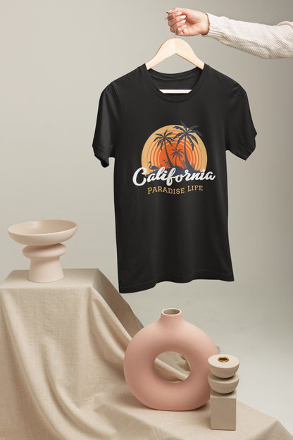 Dense Oversized California Paradise Life Black Unisex Oversize T-Shirt
