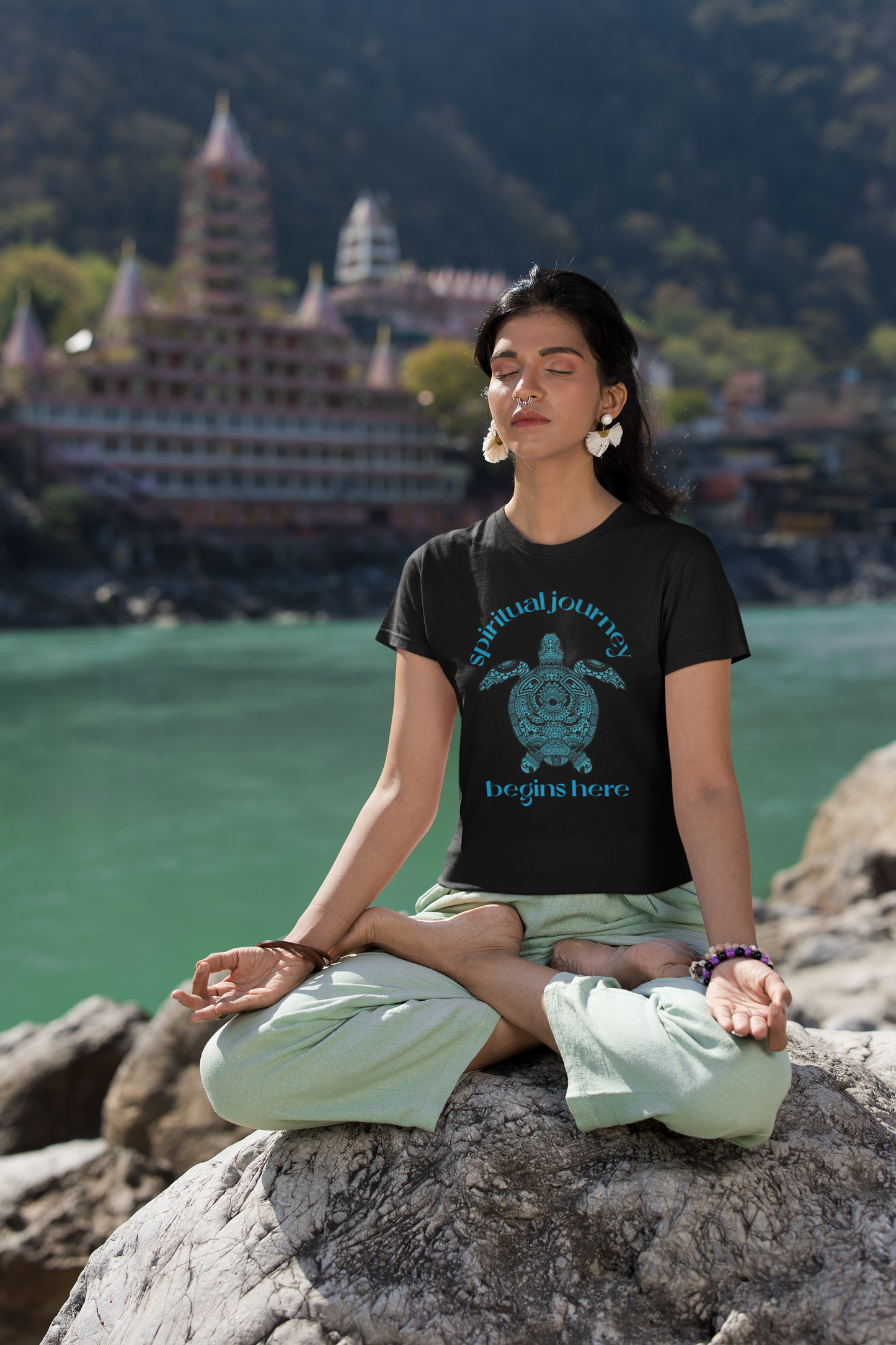 Spiritual journey Cotton Unisex T-Shirt | Iris Yog Collection | ATOM