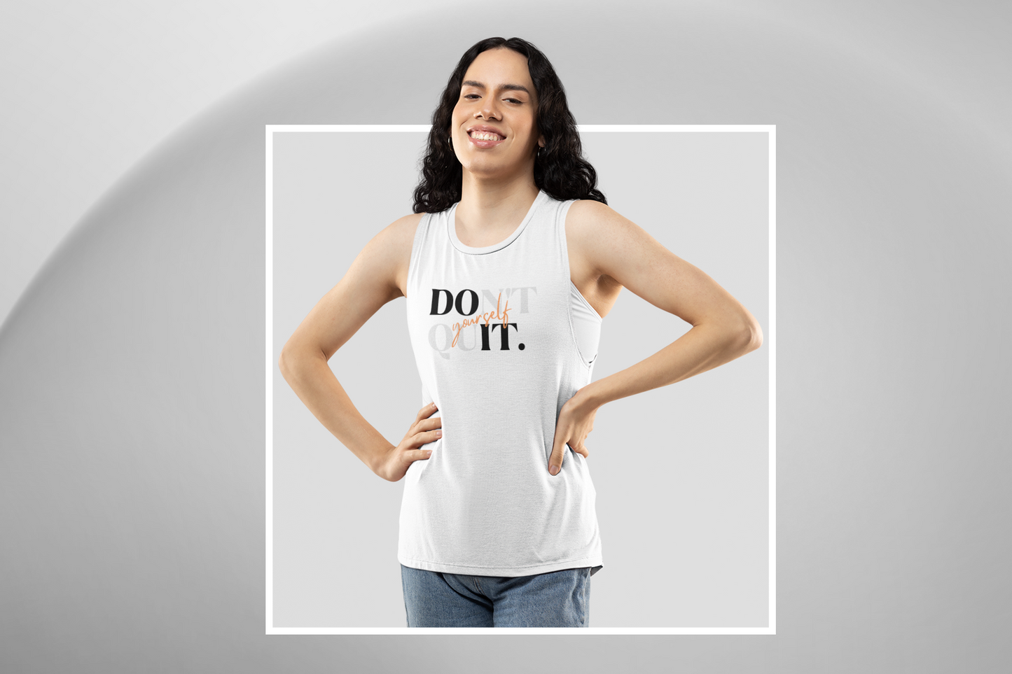 Dont Quit Unisex White Tank Top  | Ashish Mishra Collection | ATOM NEW YORK