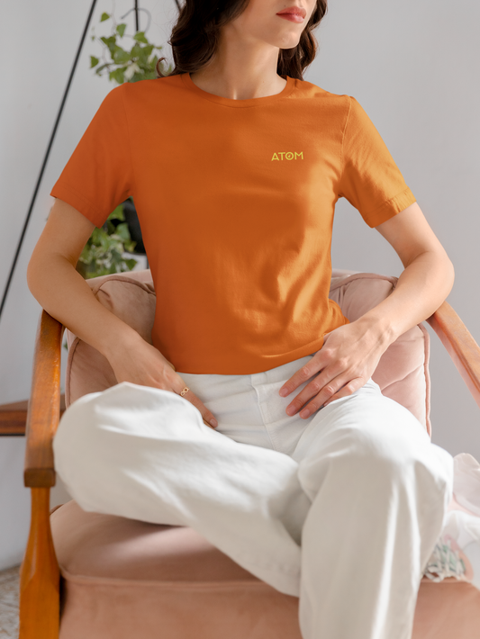 ATOM Logo Basic Orange T-Shirt For Women