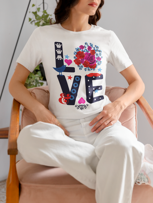 Love White T-Shirt For Women