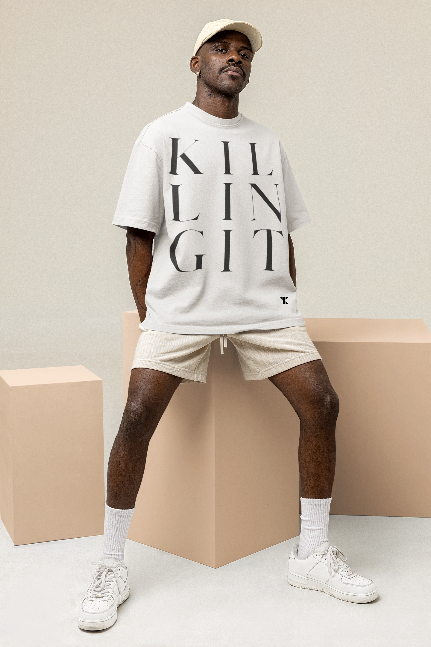 Killing It Oversized White Unisex T-Shirt | Tarun Kapoor Collection