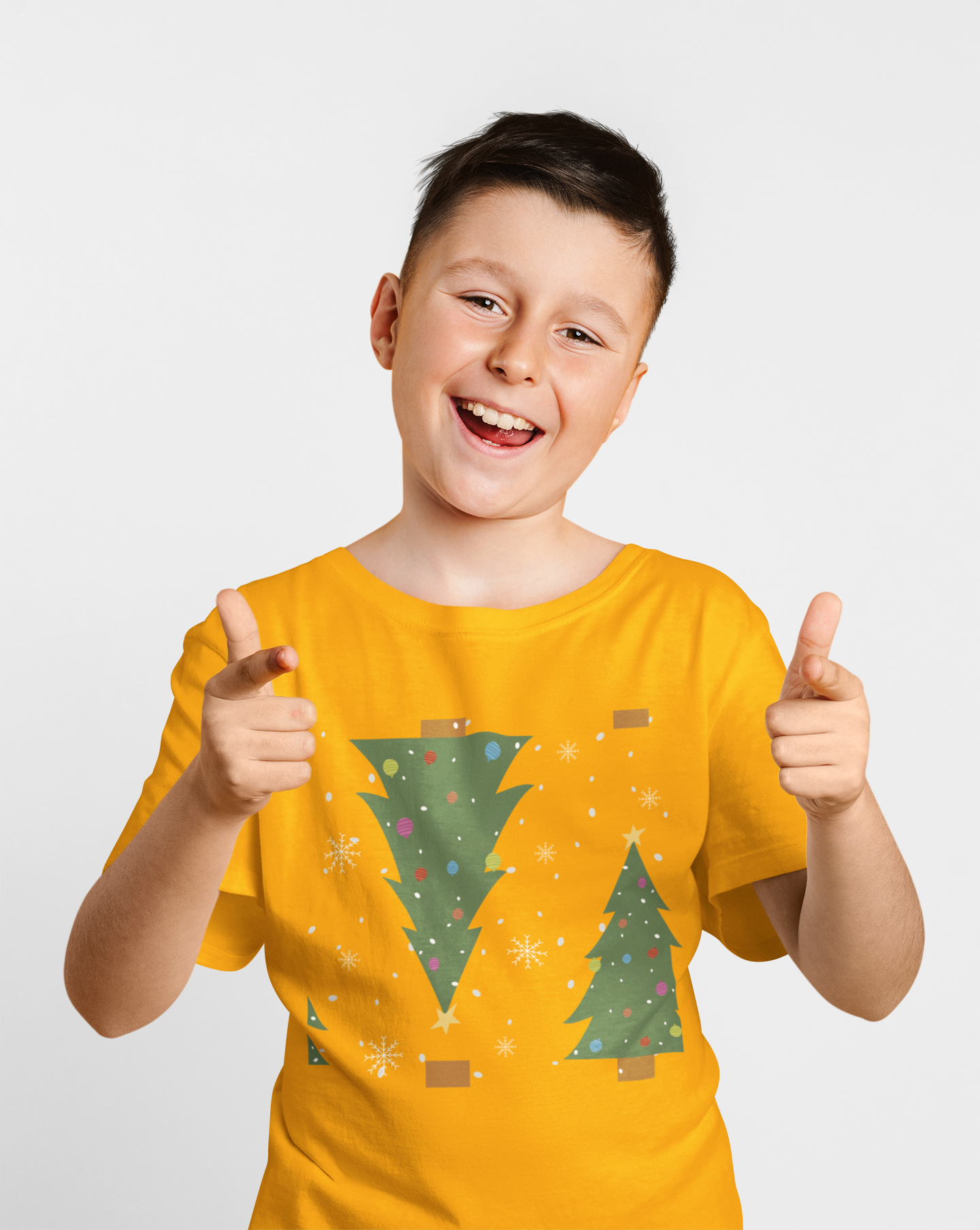 Christmas Trees Yellow T-Shirt For Boys