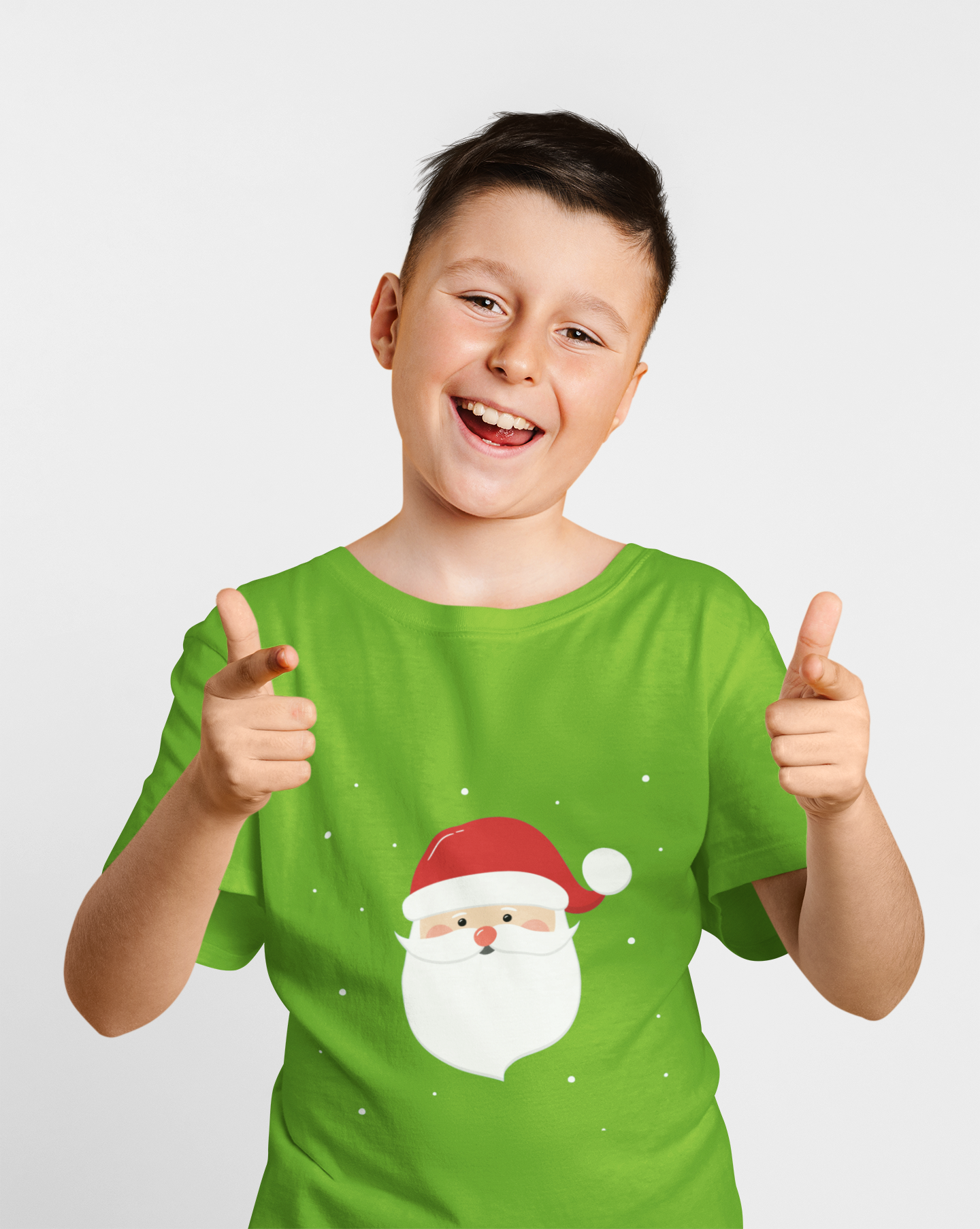 Santa Parrot Green Christmas T-Shirt For Boys