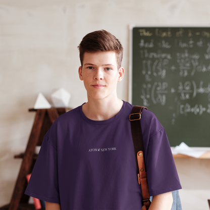 ATOM NEW YORK ESSENTIAL Purple Oversized T-Shirt For Men