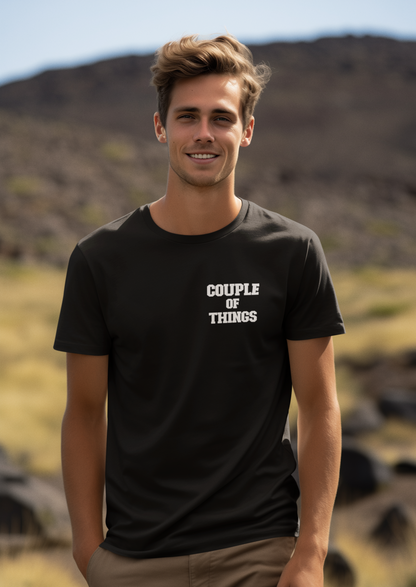 Couple Of Things Pocket Signature Black Round Neck T-Shirt For Men | RJ Anmol Collection